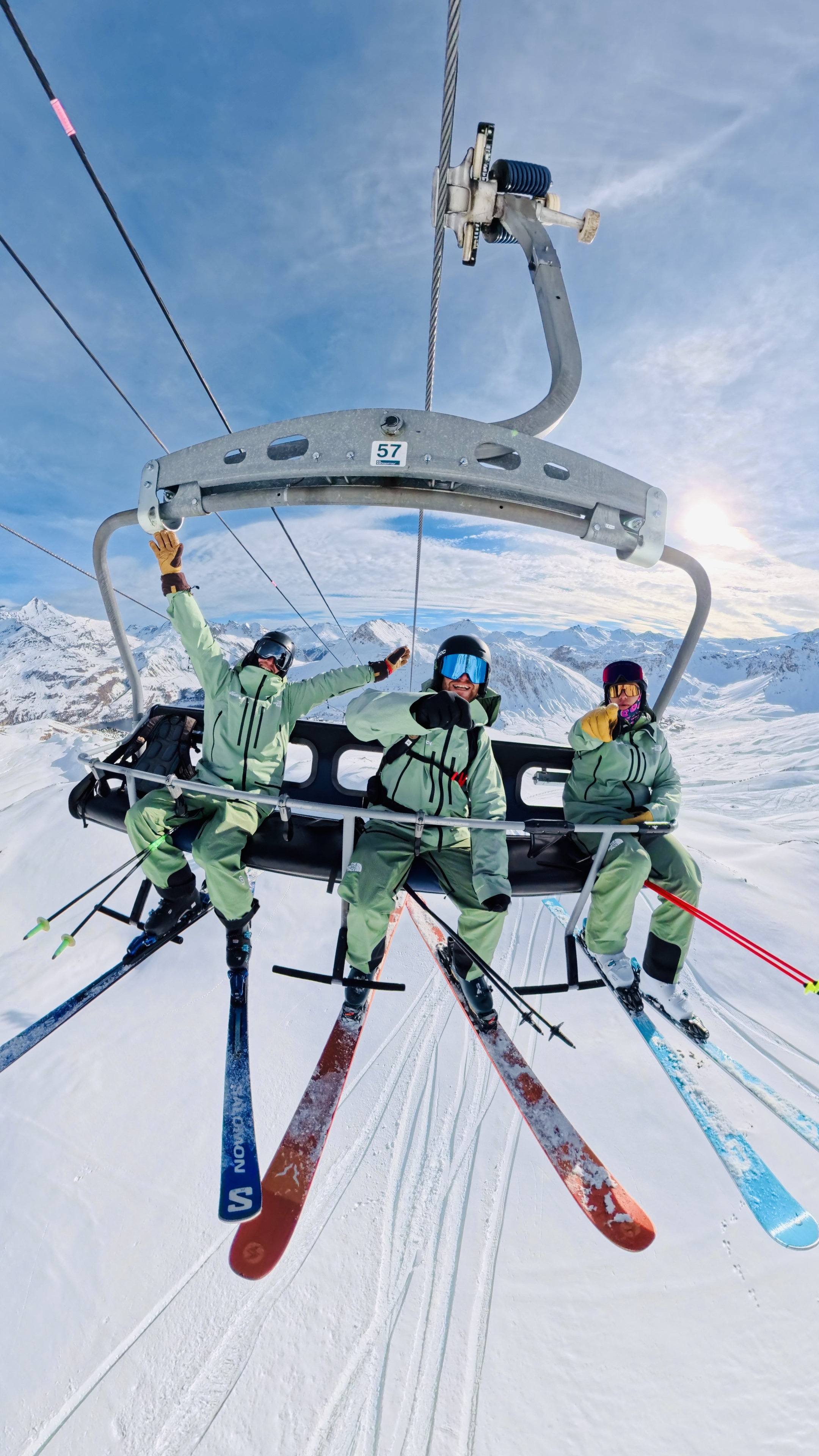 Instructors on chairlift